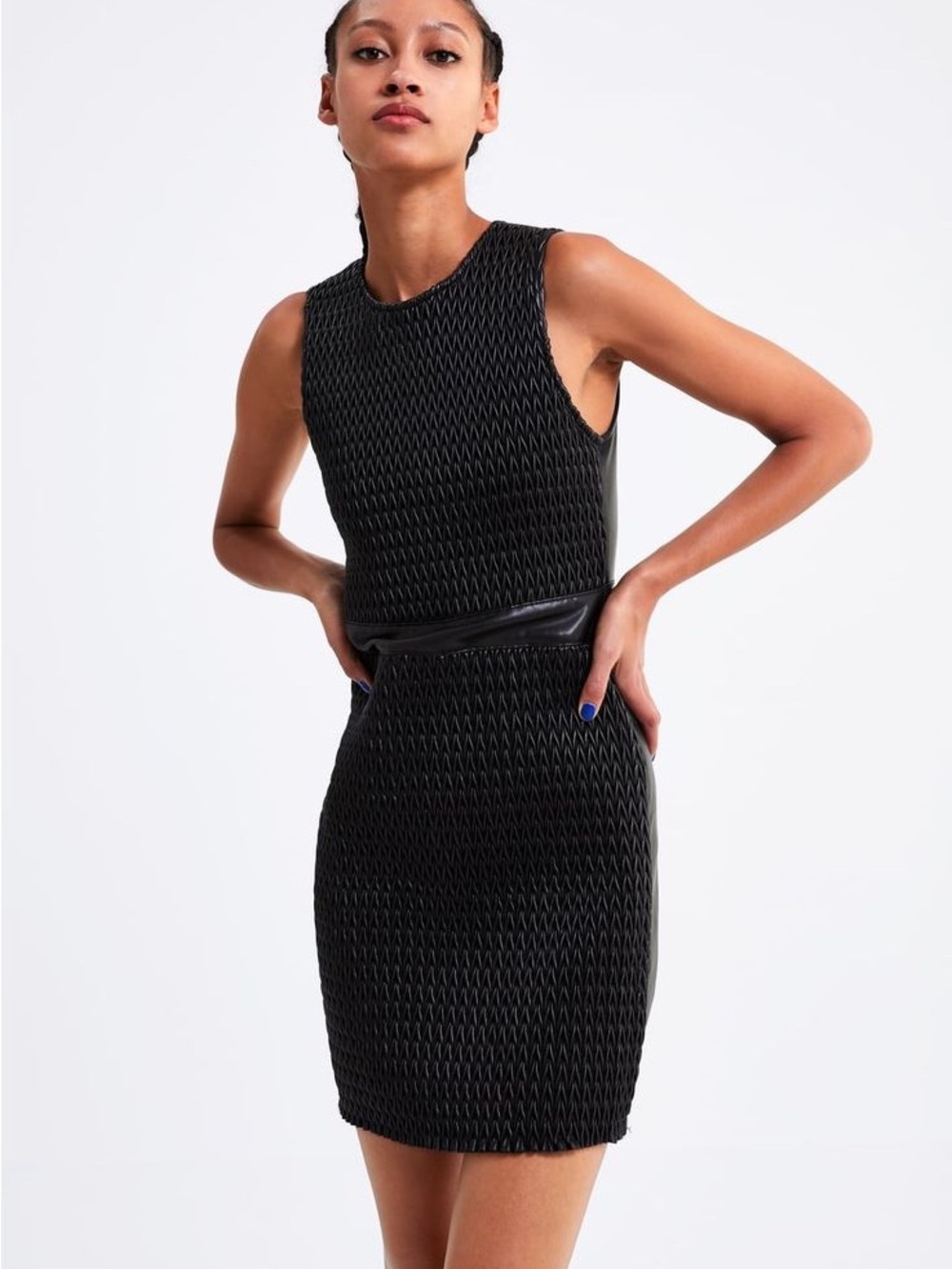Zara Sleek black faux leather Dress